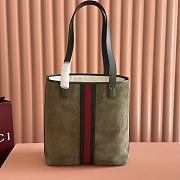 Gucci Ophidia Medium Tote Bag In Green Suede - 36x30x12.5cm - 3