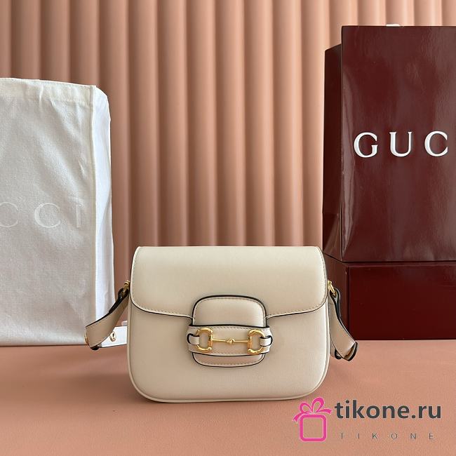 Gucci Horsebit 1955 Small Shoulder Bag White - 20.5x14.5x5cm - 1