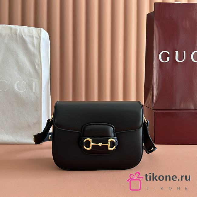 Gucci Horsebit 1955 Small Shoulder Bag Black - 20.5x14.5x5cm - 1