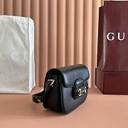 Gucci Horsebit 1955 Small Shoulder Bag Black - 20.5x14.5x5cm - 6