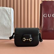 Gucci Horsebit 1955 Small Shoulder Bag Black - 20.5x14.5x5cm - 3