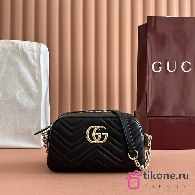 Gucci GG Marmont Small Camera Bag Black - 24x15x8cm - 1