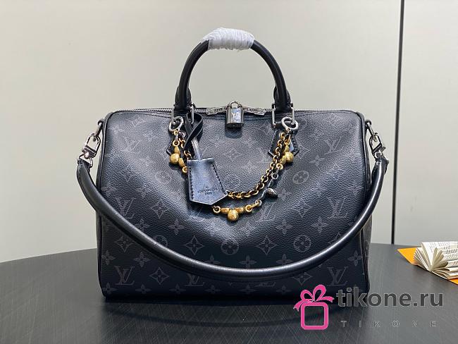 LV Speedy Soft 30 Monogram Eclipse Black M15102 - 30x21x17cm  - 1
