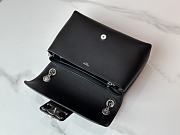 Teen Celine Victoire Bag In Supple Grained Calfskin Black Silver - 25x15x8cm - 3