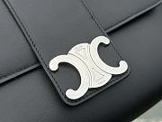 Teen Celine Victoire Bag In Supple Grained Calfskin Black Silver - 25x15x8cm - 6