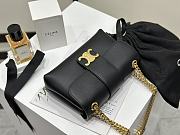 Teen Celine Victoire Bag In Supple Grained Calfskin Black Gold - 25x15x8cm - 2