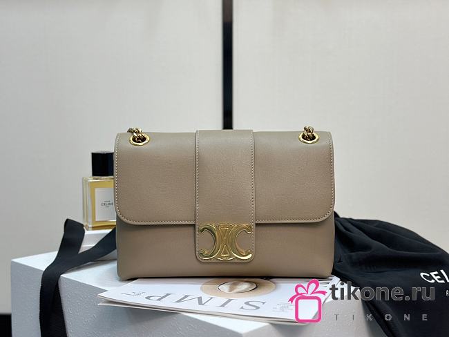Teen Celine Victoire Bag In Supple Grained Calfskin Beige - 25x15x8cm - 1