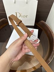 Dior Lucky 30 Montaigne Star Belt In Suede Brown 20mm - 3