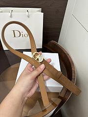 Dior Lucky 30 Montaigne Star Belt In Suede Brown 20mm - 2