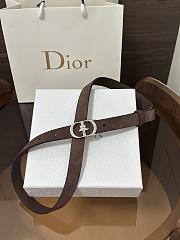 Dior Lucky 30 Montaigne Star Belt In Suede Dark Brown 20mm - 4