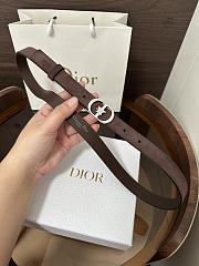 Dior Lucky 30 Montaigne Star Belt In Suede Dark Brown 20mm - 2