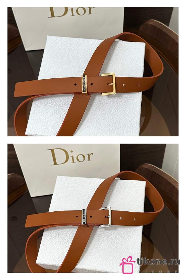 Dior Night Code Belt Smooth Calfskin Brown 25mm - 1