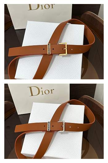 Dior Night Code Belt Smooth Calfskin Brown 25mm