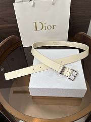 Dior Night Code Belt Smooth Calfskin White 25mm - 5