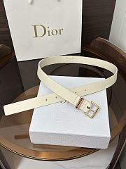 Dior Night Code Belt Smooth Calfskin White 25mm - 4