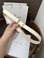 Dior Night Code Belt Smooth Calfskin White 25mm - 3