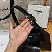 Celine Medium Cuir Triomphe Buckle Belt In Black 25mm - 4