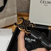 Celine Medium Cuir Triomphe Buckle Belt In Black 25mm - 3