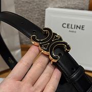 Celine Medium Cuir Triomphe Buckle Belt In Black 25mm - 2