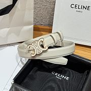 Celine Medium Cuir Triomphe Buckle Belt In White 25mm - 6