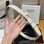 Celine Medium Cuir Triomphe Buckle Belt In White 25mm - 4