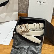 Celine Medium Cuir Triomphe Buckle Belt In White 25mm - 2