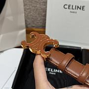 Celine Medium Cuir Triomphe Buckle Belt In Tan 25mm - 5