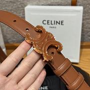 Celine Medium Cuir Triomphe Buckle Belt In Tan 25mm - 2
