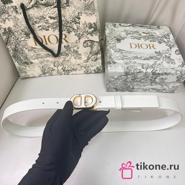 Dior 30 Montaigne Belt White 25mm - 1