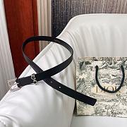 Dior Saddle Loop Belt Black Smooth Calfskin Silver 20mm - 2