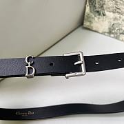 Dior Saddle Loop Belt Black Smooth Calfskin Silver 20mm - 3