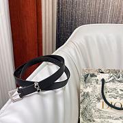 Dior Saddle Loop Belt Black Smooth Calfskin Silver 20mm - 4