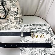 Dior Saddle Loop Belt Black Smooth Calfskin Silver 20mm - 6