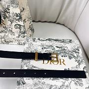 Dior Saddle Loop Belt Black Smooth Calfskin Gold 20mm - 2
