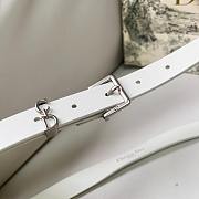 Dior Saddle Loop Belt White Smooth Calfskin Silver 20mm - 6