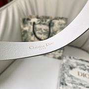 Dior Saddle Loop Belt White Smooth Calfskin Silver 20mm - 5
