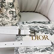 Dior Saddle Loop Belt White Smooth Calfskin Silver 20mm - 4