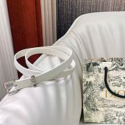 Dior Saddle Loop Belt White Smooth Calfskin Silver 20mm - 3