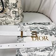 Dior Saddle Loop Belt White Smooth Calfskin Gold 20mm - 4