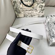 Dior Saddle Loop Belt White Smooth Calfskin Gold 20mm - 3