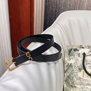Dior Saddle Loop Belt Black Smooth Calfskin Gold 20mm