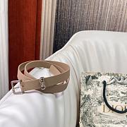 Dior Saddle Loop Belt Beige Smooth Calfskin Silver 20mm - 1