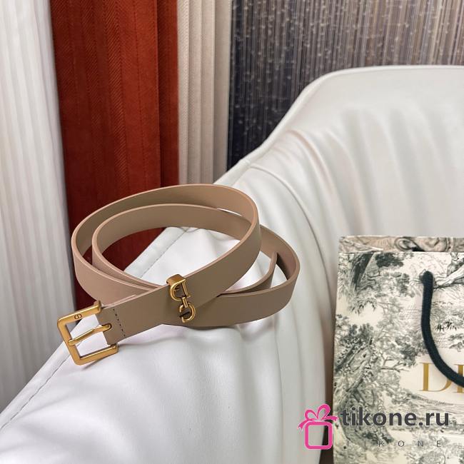 Dior Saddle Loop Belt Beige Smooth Calfskin Gold 20mm - 1