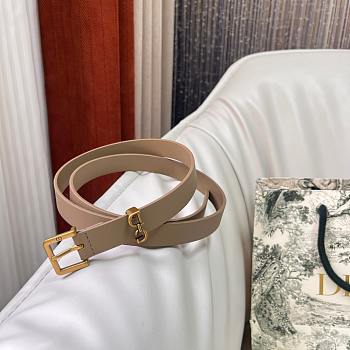 Dior Saddle Loop Belt Beige Smooth Calfskin Gold 20mm