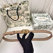 Dior Saddle Belt Beige Smooth Calfskin with Leather Whipstitching 20mm - 6