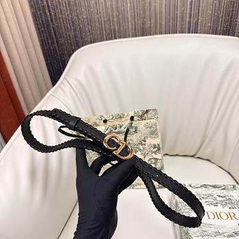 Dior Saddle Belt Black Smooth Calfskin with Leather Whipstitching 20mm