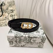 Dior Saddle Belt Black Smooth Calfskin with Leather Whipstitching 20mm - 5