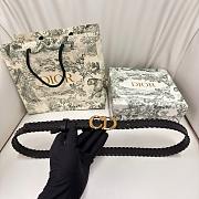 Dior Saddle Belt Black Smooth Calfskin with Leather Whipstitching 20mm - 4