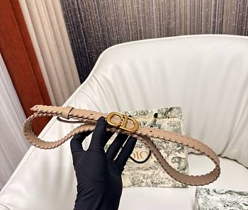 Dior Saddle Belt Beige Smooth Calfskin with Leather Whipstitching 20mm
