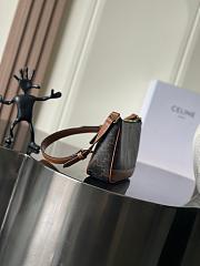 Celine Shoulder Bag In Triomphe Canvas and Calfskin - 21x13x5cm - 6